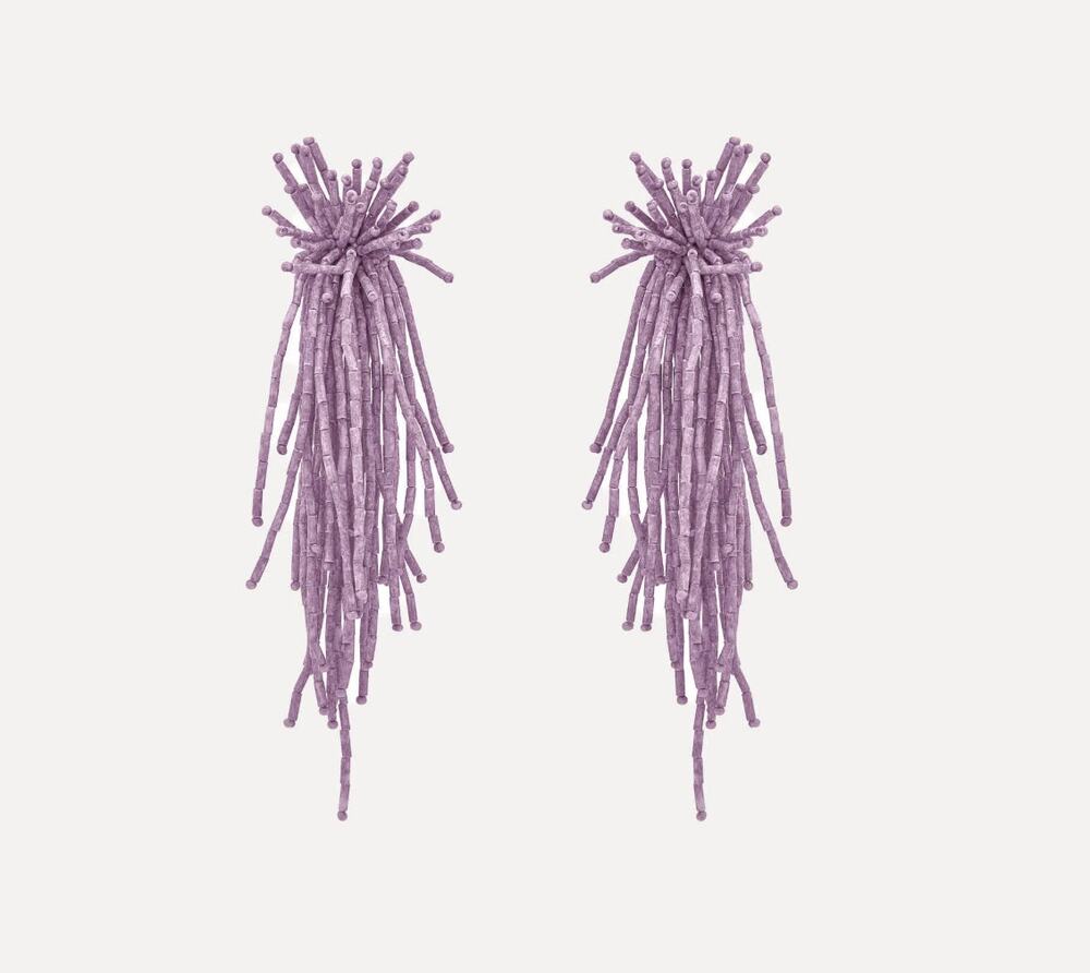 Oscar de la Renta Purple Firework Tassel Earrings
